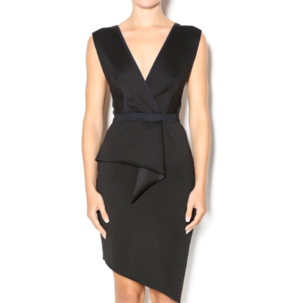 Bec & Bridge Megaforce Deep V Black dress